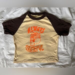 Always Grateful Baby Tee - Cream and Brown